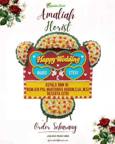 Karangan Papan Bunga Pernikahan di Malalayang Satu